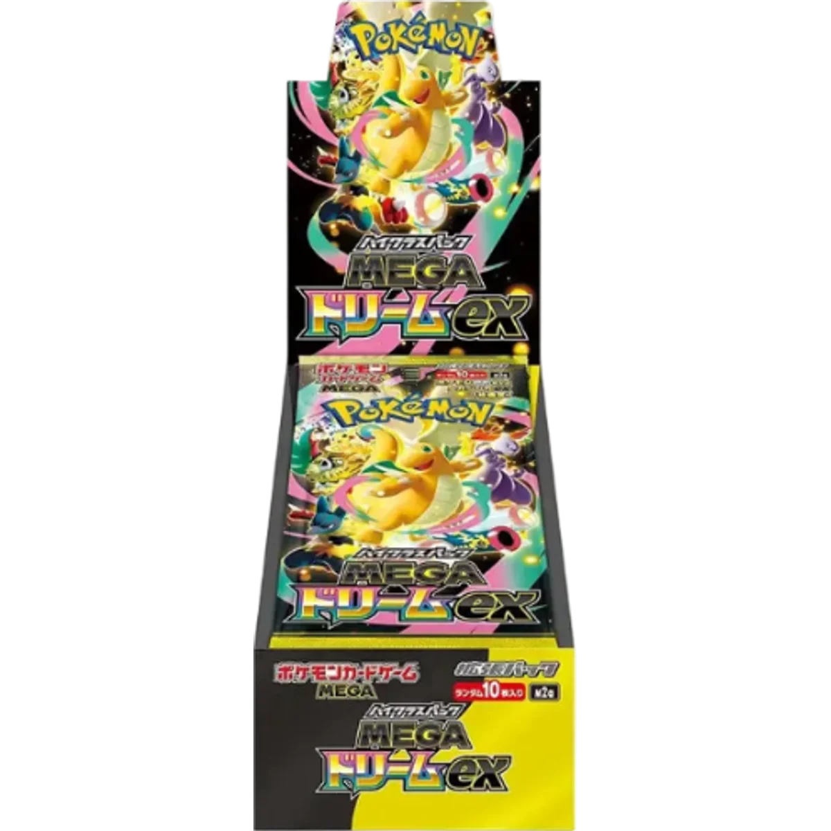 `Pokémon Mega Dream ex (M2a) High Class Japanese booster box display packaging featuring Mega Dragonite artwork`