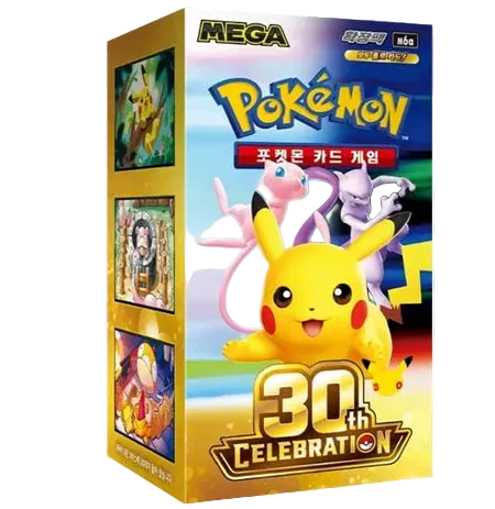 `Pokémon 30th Celebration M6a Korean Booster Box sealed packaging featuring Pikachu artwork`