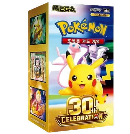 `Pokémon 30th Celebration M6a Korean Booster Box sealed packaging featuring Pikachu artwork`