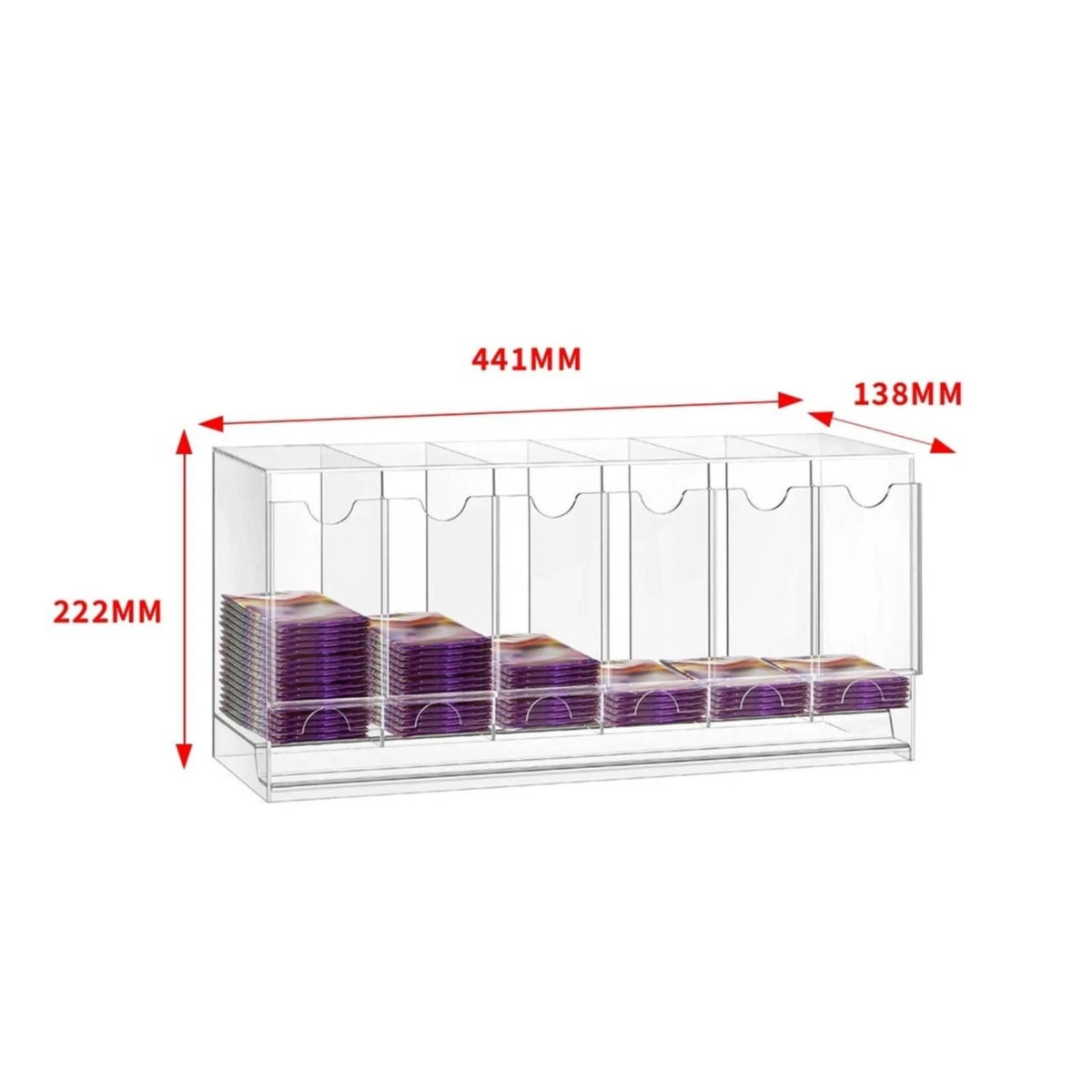 Acrylic 6-Slot Booster Pack Dispenser
